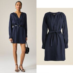 NWT J CREW Cabana mini dress in linen in Navy